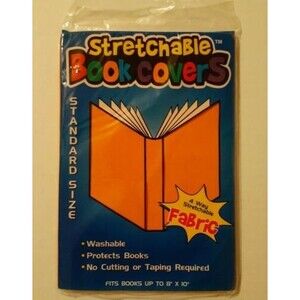 Kittrich Stretchable Book Cover Standard Size Fabric 8x10 Orange New